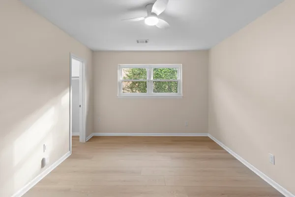 an empty room with a window