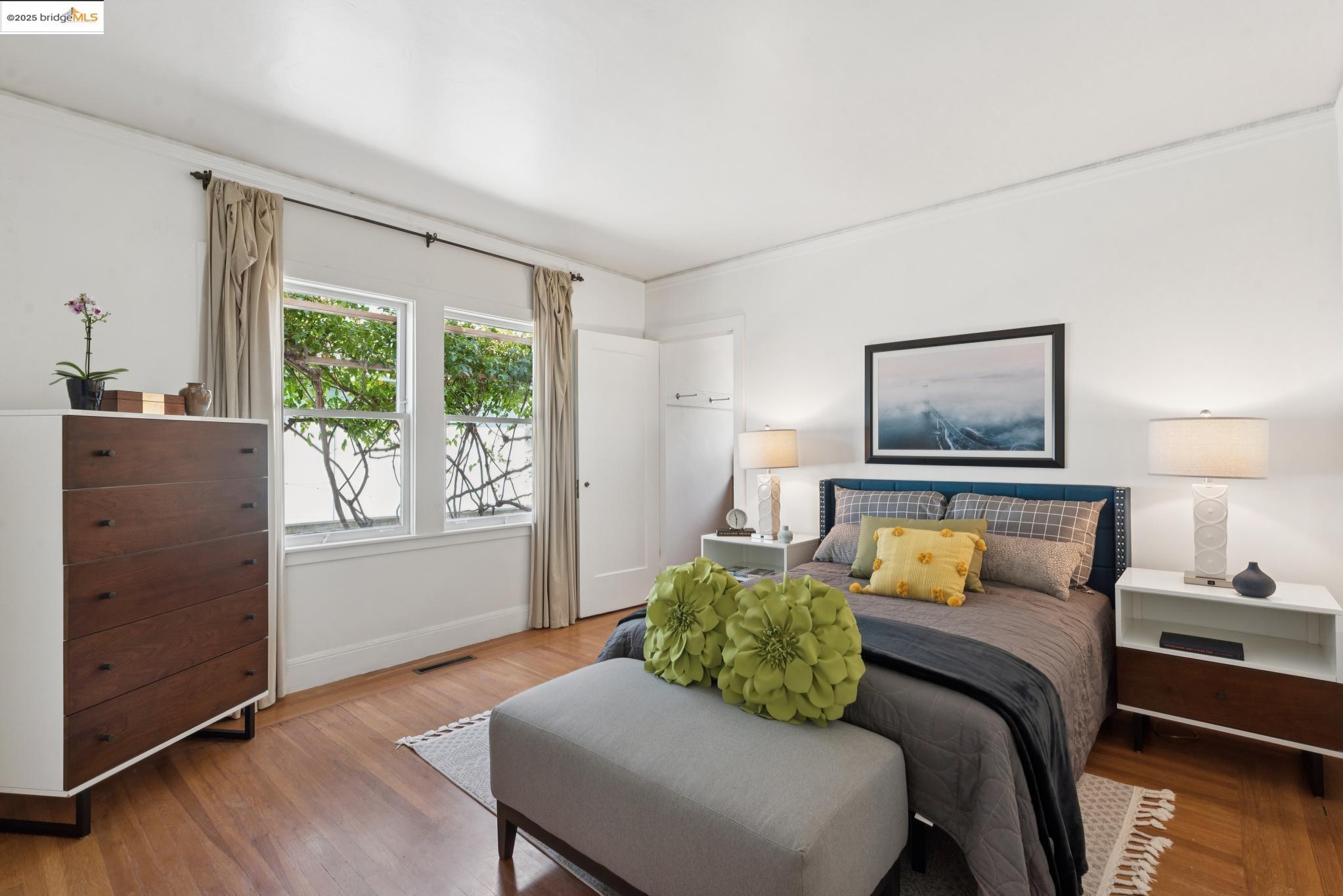 2721 Best Avenue Oakland, CA 94619 - Photo 20 of 28 Bedroom featuring ornamental molding and wood finished floors
