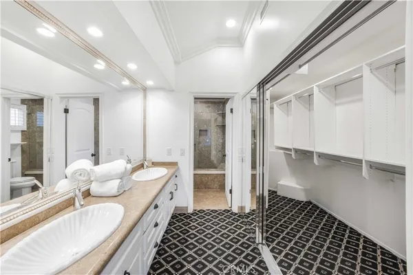 a bathroom with a shower and a toilet