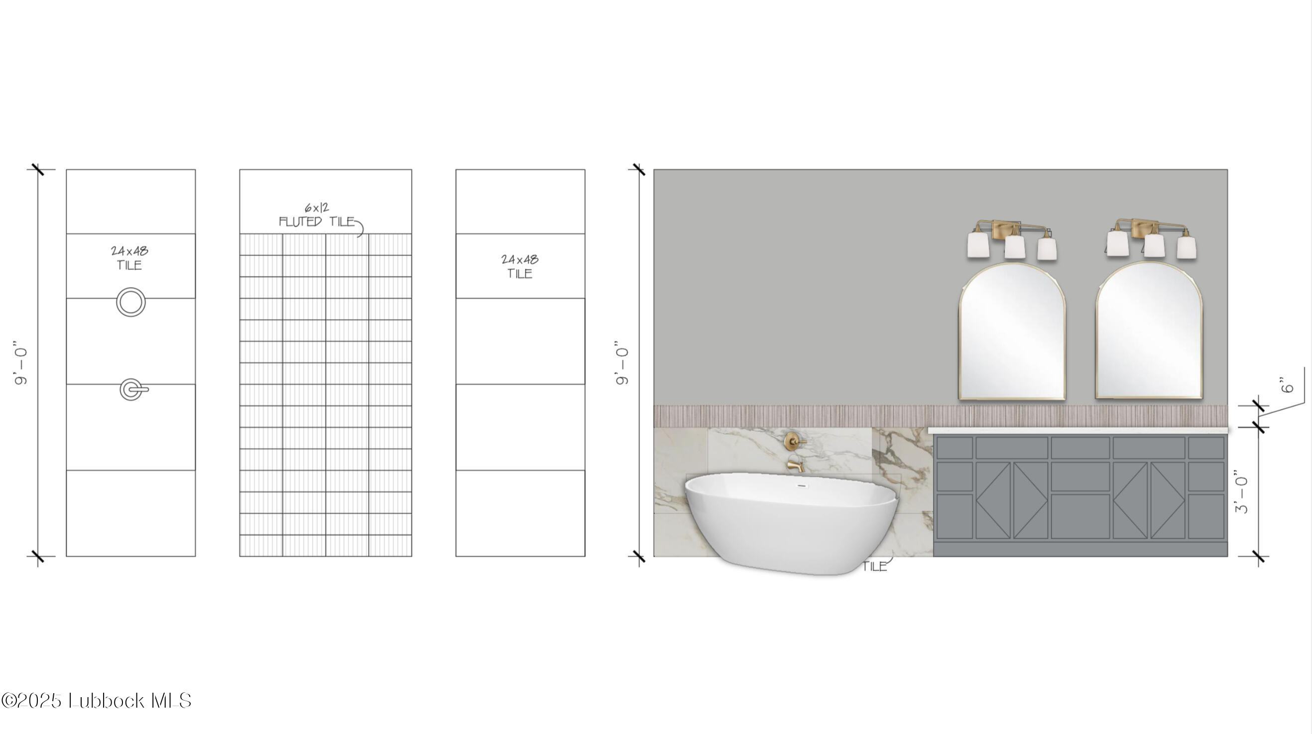 5539 120th Street Lubbock, TX 79424 - Photo 10 of 19 a bathroom with a sink mirror and bathtub