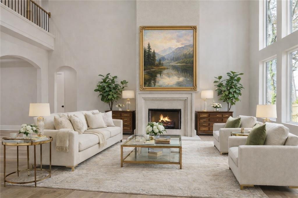 1694 Harts Mill Road Northeast Brookhaven, GA 30319 - Photo 7 of 44 a living room with furniture and a fireplace