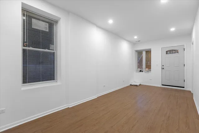 an empty room with windows