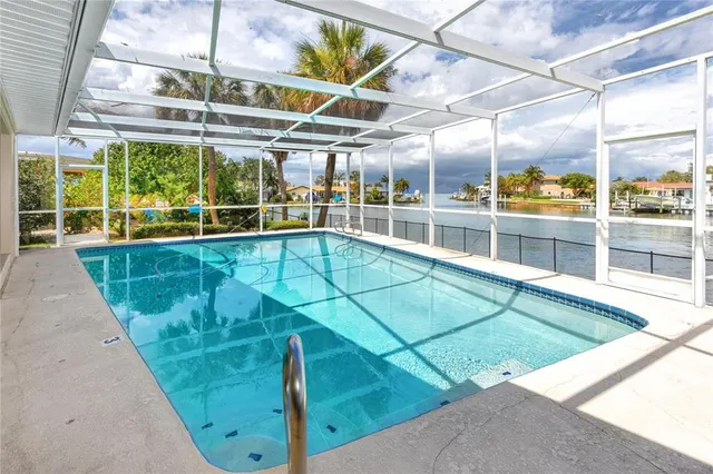 a view of a lake and a yard