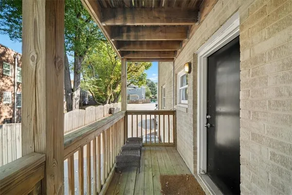 a view of a porch