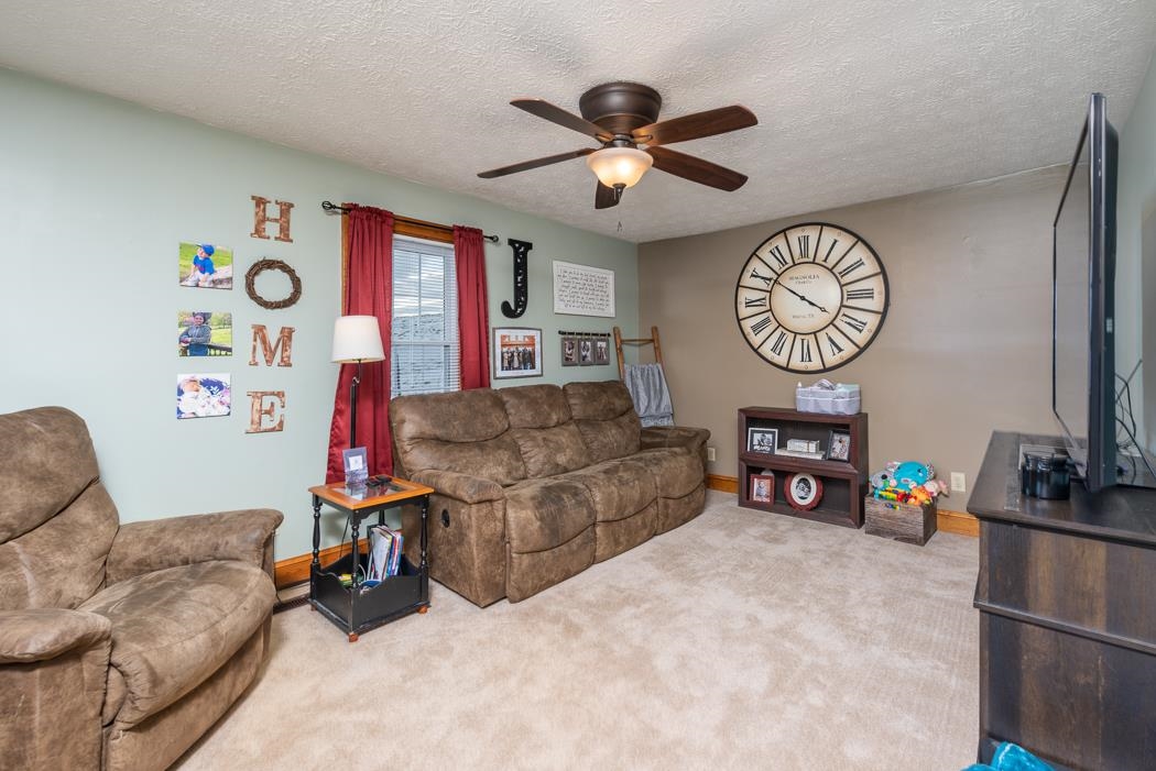 588 Concord Church Road Timberville, VA 22853 - Photo 10 of 32 a living room with furniture a clock and a flat screen tv