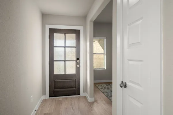 wooden floor and closet in a room