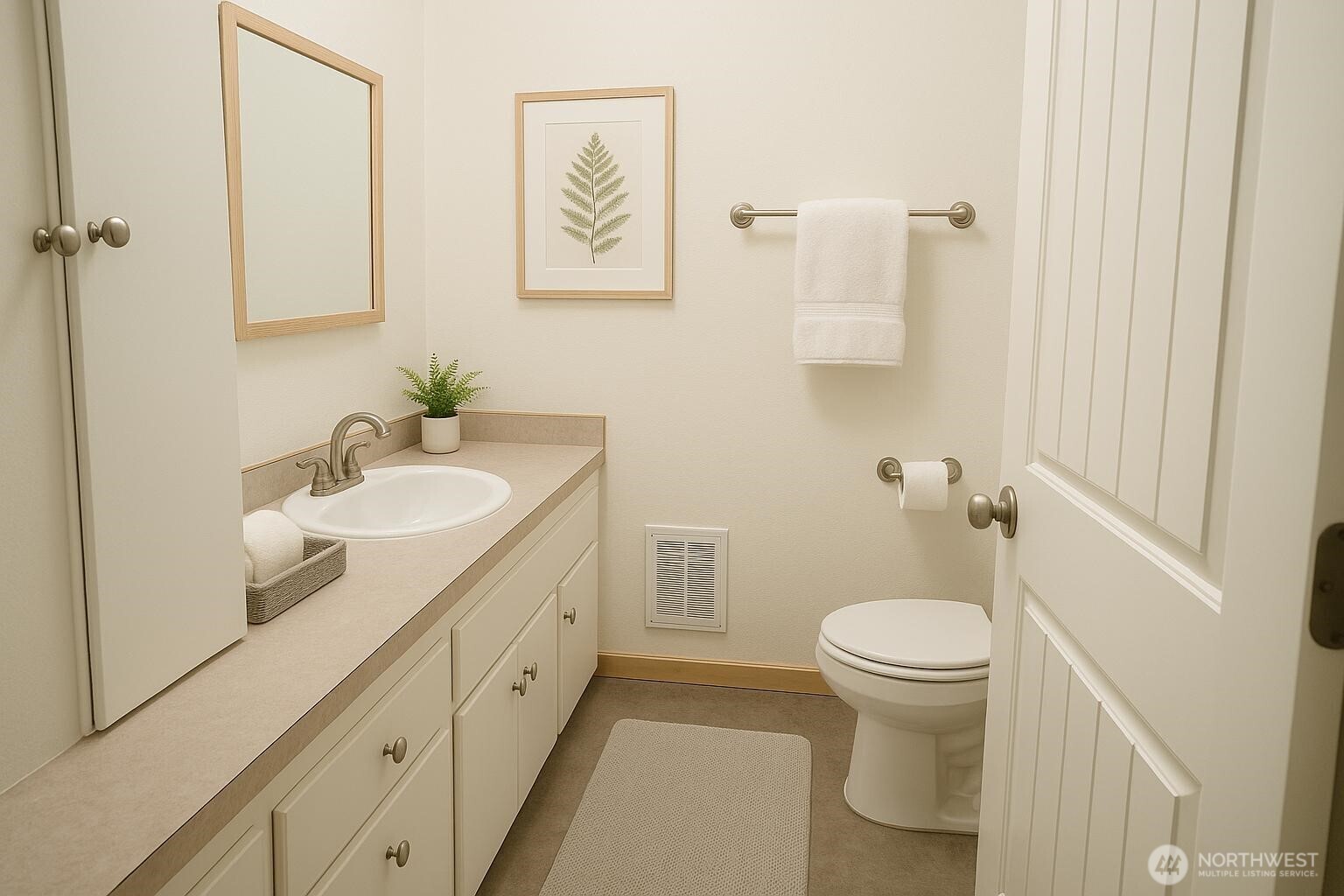 3324 Bailey Way Ferndale, WA 98248 - Photo 17 of 23 a bathroom with a granite countertop sink toilet and a mirror