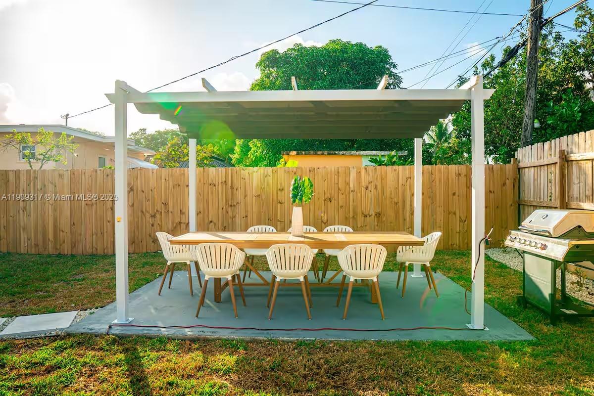 271 Northwest 143rd Street Miami, FL 33168 - Photo 34 of 43 a view of outdoor dining space with a table and chairs