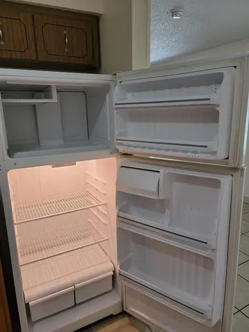 a refrigerator in a kitchen