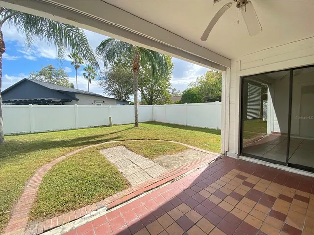 a view of an outdoor space and swimming pool