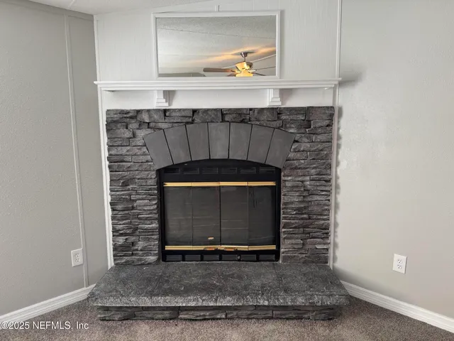 a closeup of a fireplace