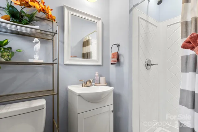 a bathroom with a sink toilet and vanity
