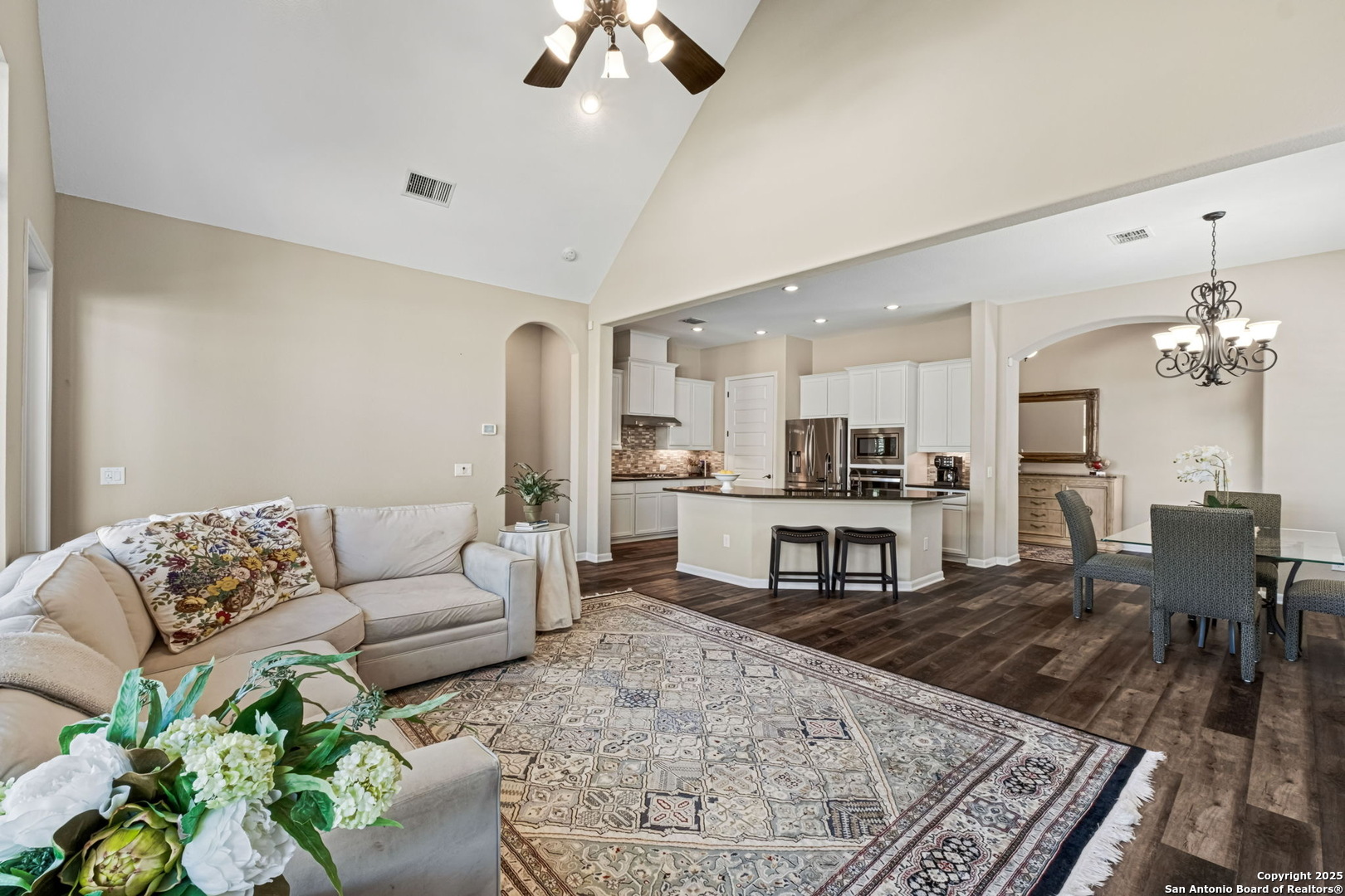 105 Gaucho Boerne, TX 78006 - Photo 17 of 29 a living room with furniture appliances and a dining table