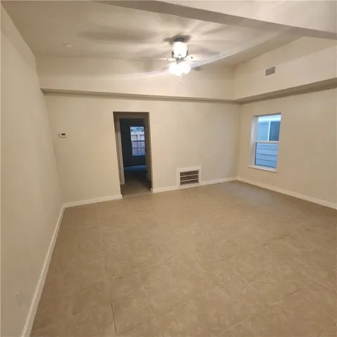 an empty room with a natural light