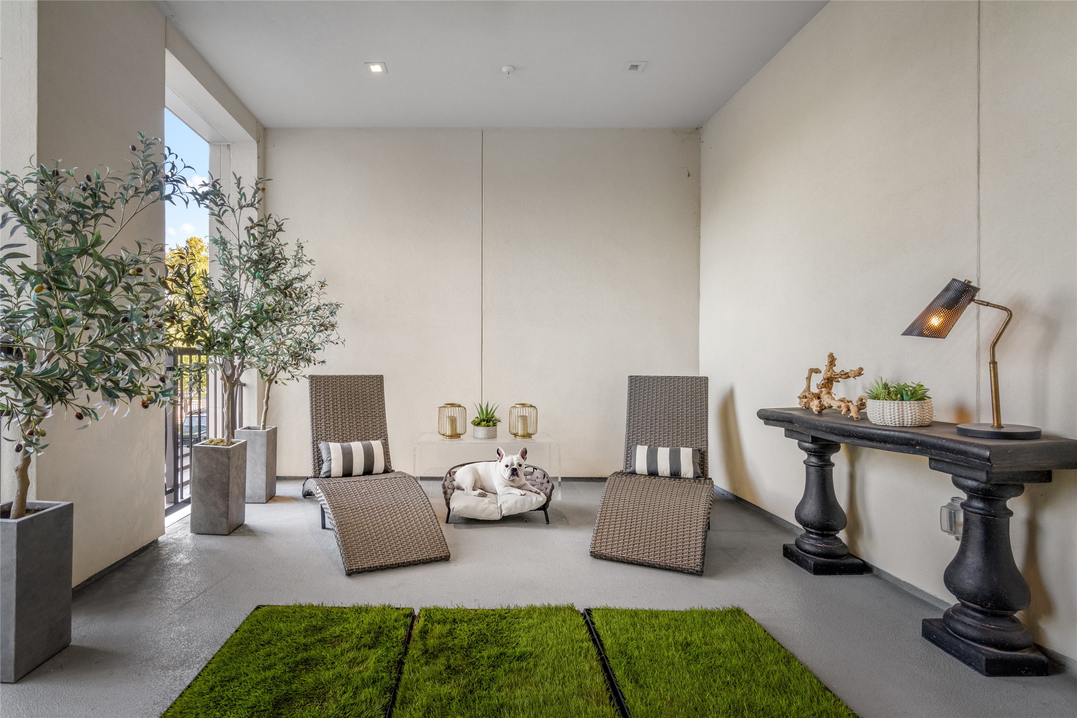 6017 Memorial Drive, Unit 202 Houston, TX 77007 - Photo 18 of 36 The private terrace accessed by the primary suite is a secluded destination to sit, sip, and relax. It’s one of the many pup approved spots to lounge!