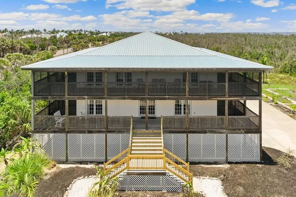 a view of a house with a balcony
