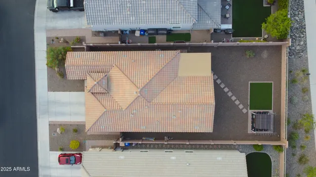 an aerial view of multiple house