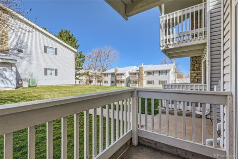 a view of a building with a balcony