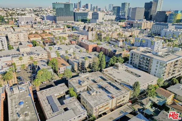 an aerial view of a city
