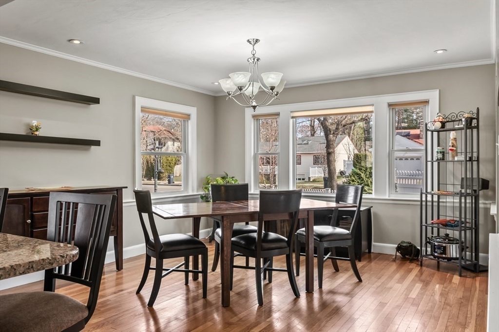 55 Wheeler Road Newton, MA 02459 - Photo 7 of 22 a view of a dining room with furniture window and outside view