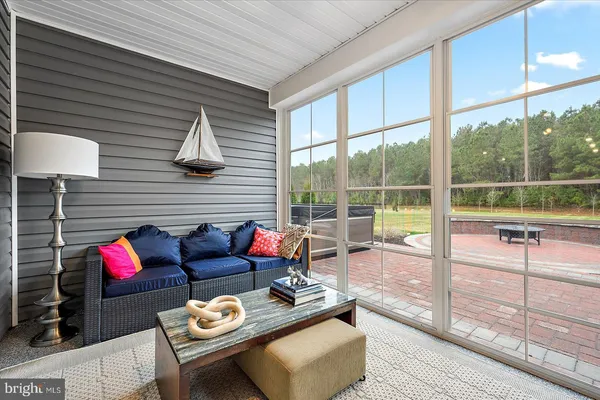 a view of a balcony with an outdoor space