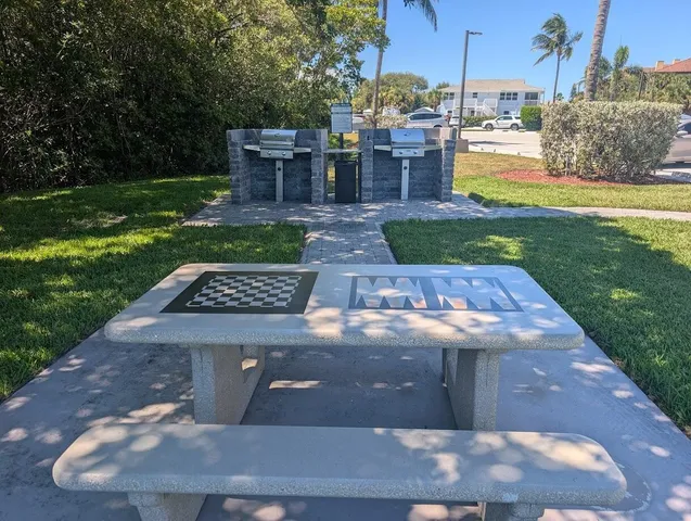 a view of a swimming pool with a yard