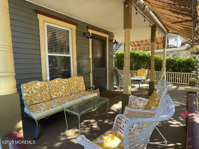 a outdoor space with patio furniture