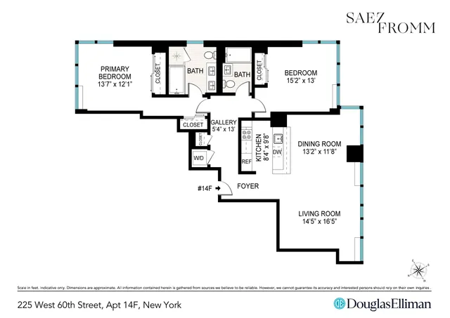 $1,795,000 | 225 West 60th Street, Unit 14F | Upper West Side