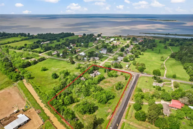 a view of a city with an ocean