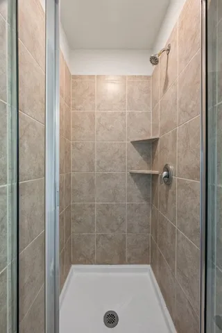 a bathroom with a shower