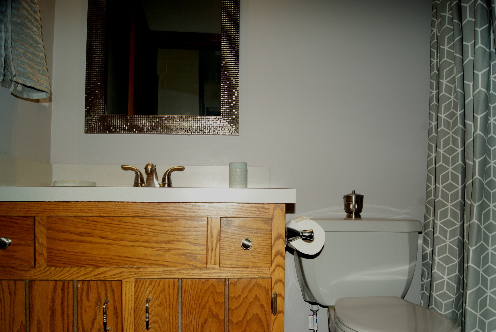 264 Circlegate Road New Lenox, IL 60451 - Photo 15 of 28 a bathroom with a granite countertop toilet sink and mirror