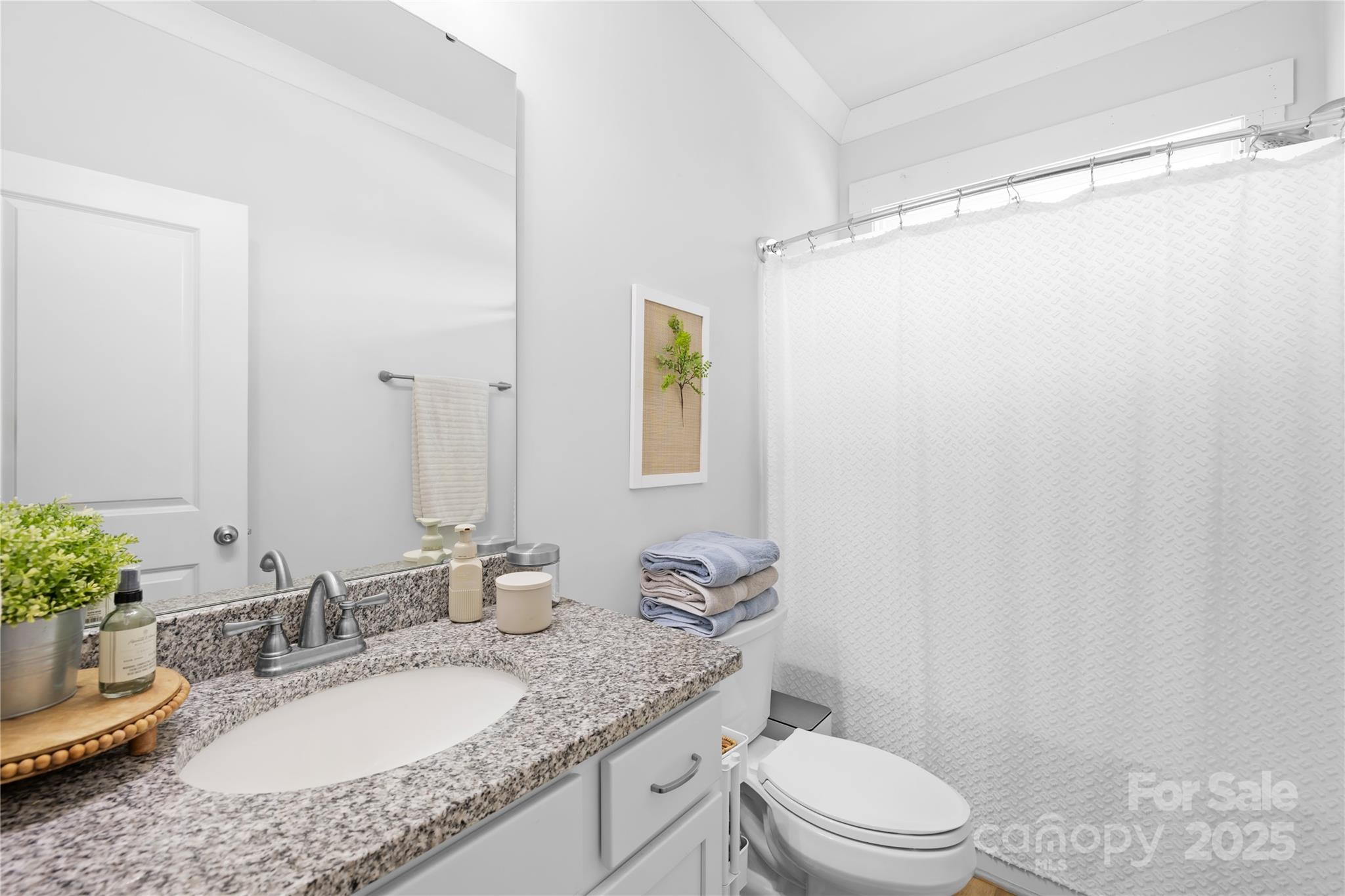 3610 Whitney Way, Unit 2 Terrell, NC 28682 - Photo 12 of 16 a bathroom with a granite countertop sink mirror vanity and toilet