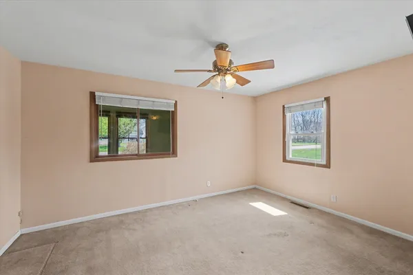 a view of a livingroom with a flat screen tv