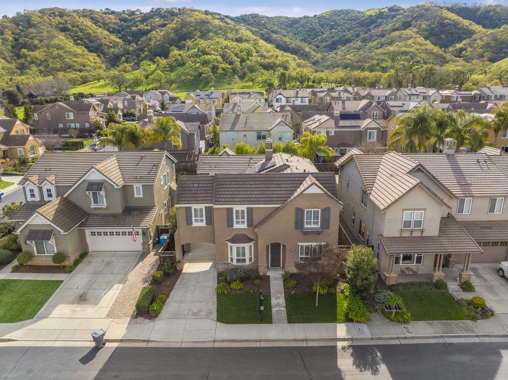 an aerial view of multiple houses