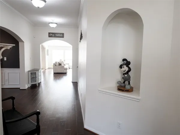 a view of livingroom with furniture and wooden floor