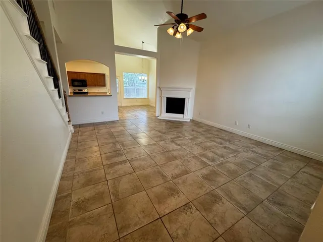 a view of a livingroom with a fireplace