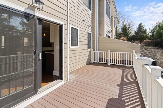 a view of a wooden deck