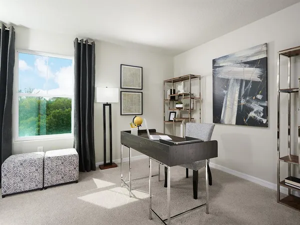 a room with furniture and a window