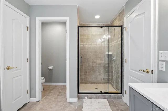 a bathroom with a shower