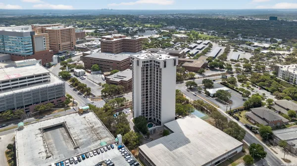 an aerial view of a city