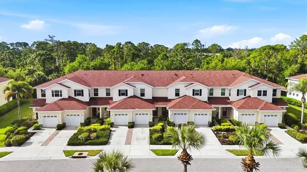 an aerial view of multiple houses