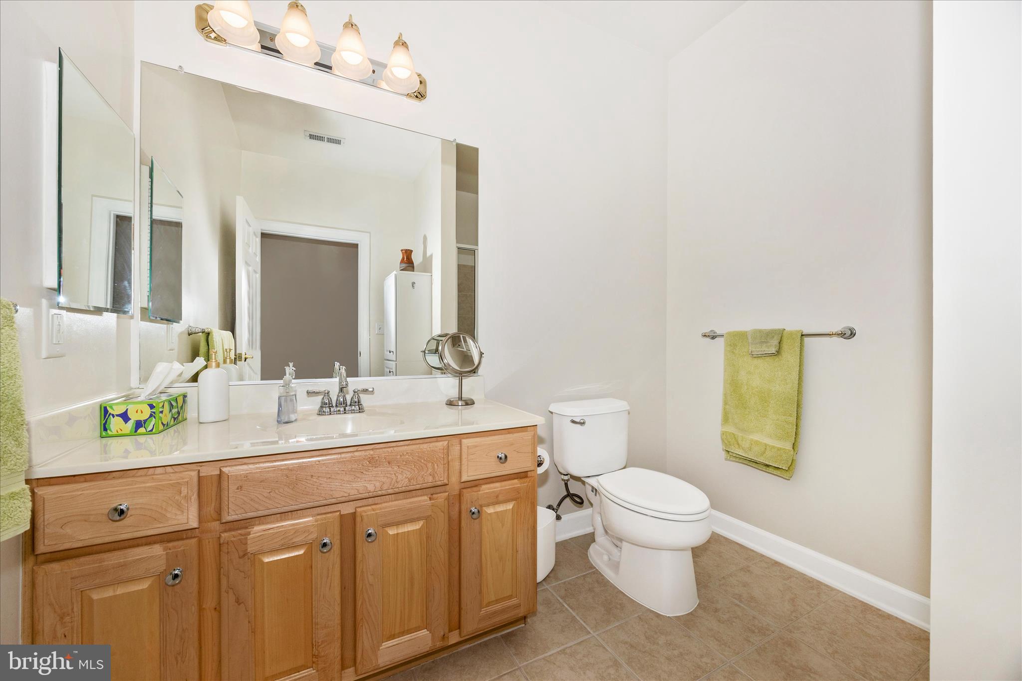 35 East All Saints Street, Unit 211 Frederick, MD 21701 - Photo 16 of 61 a bathroom with a toilet sink and mirror