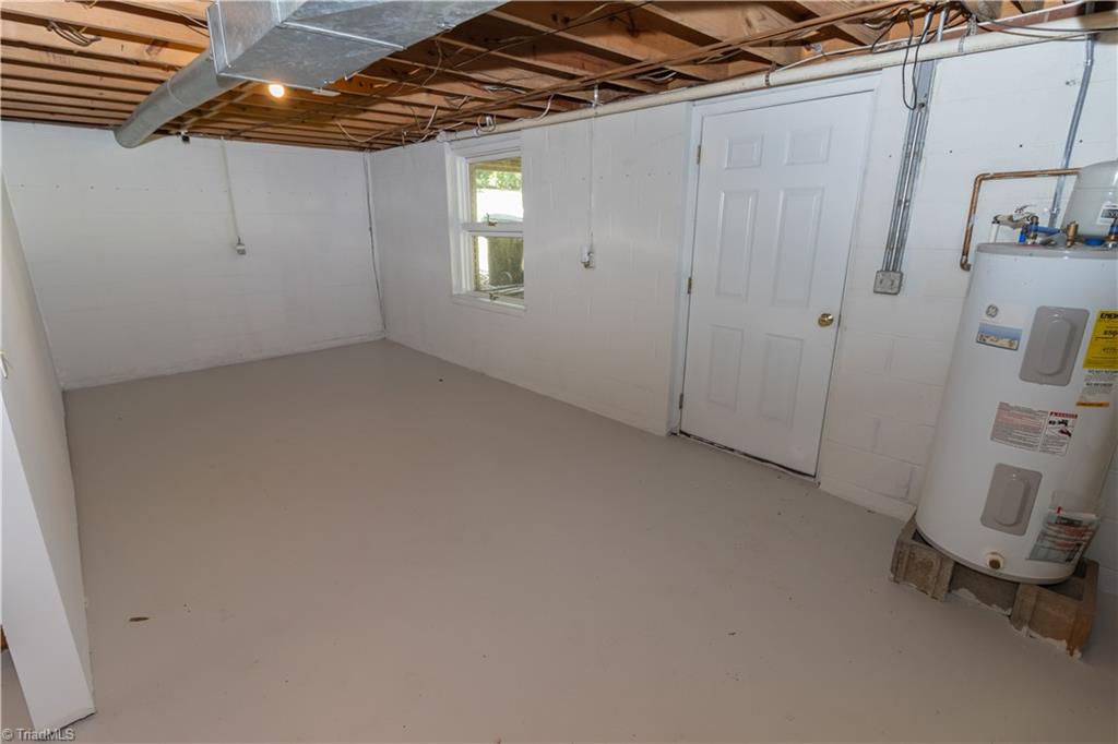 2216 Lane Road Greensboro, NC 27408 - Photo 21 of 38 BASEMENT: THIS BASEMENT HAS VENTS FOR THE HEAT AND AIR.... SO IT IS HEATED AND COOLED. ALL WALLS ARE PAINTED AND THE CONCRETE FLOOR.