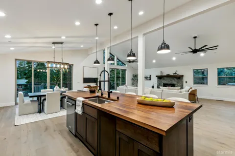 a kitchen with lots of counter space and a sink