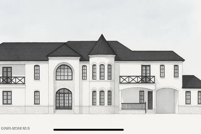 a front view of a house with windows