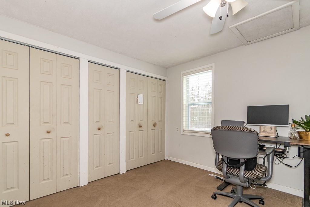 13619 Hall Road Chardon, OH 44024 - Photo 36 of 36 Office space with light colored carpet and ceiling fan