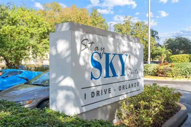 a front view of a multi story building