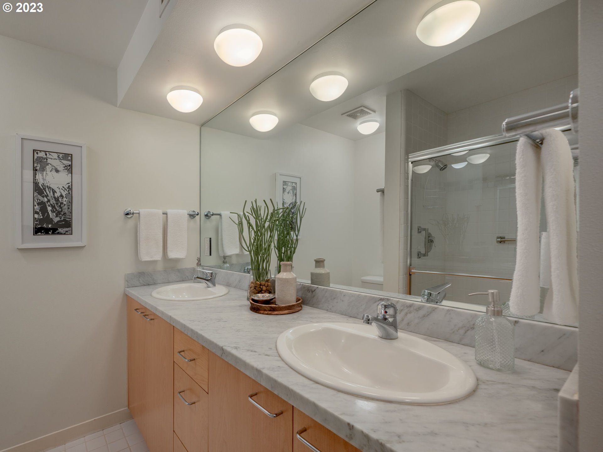 2445 Northwest Westover Road, Unit 314 Portland, OR 97210 - Photo 22 of 32 a bathroom with a sink and a mirror