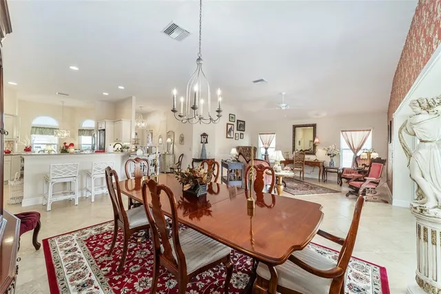 a view of a dining room and livingroom view