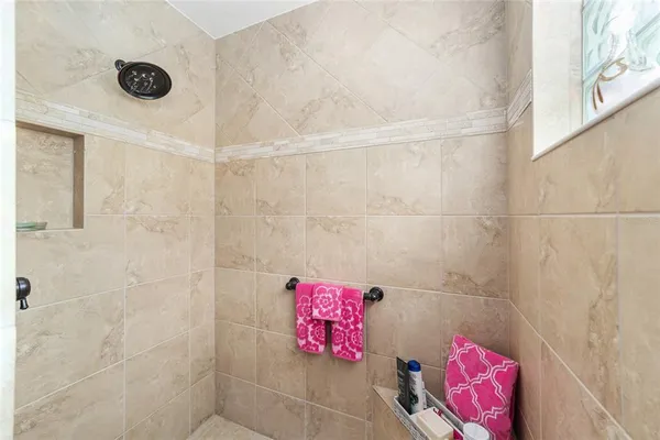 a bathroom with a shower